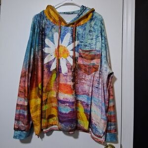 Vibrant Multicolor Women's Hoodie Size 3X